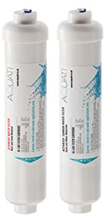 Aquati Two Stage Under-Sink Tap Drinking Water Filter Replacements Inline Cartridges Sediment & GAC 1/4 Push-Fit