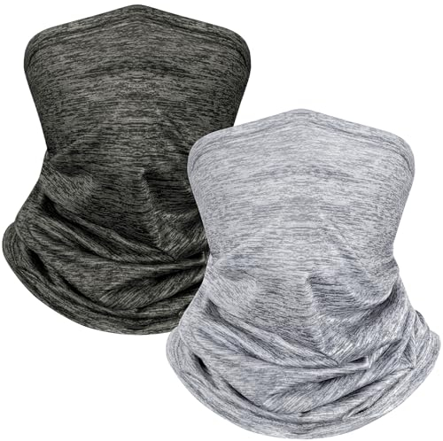Kiiwah 2 Stück Multifunktionstuch Schlauchschal, Elastiche Loop Schal Halstuch für Damen und Herren, Winddicht Halswärmer Motorrad Nackenwärmer für Skifahren Laufen Radfahren