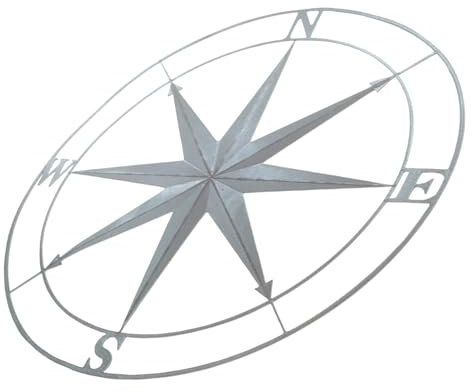 ABOOFAN - Metall Wandkompassschild Runder Metall -wandbehänge Wandschilder Zum -wandschild Ornamente Schmiedeeisen