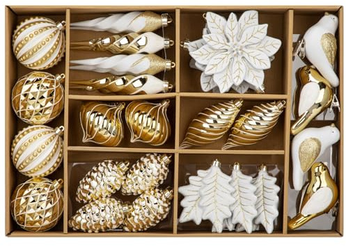 30er-Set Weihnachtskugel Weihnachtskugeln Kunststoff, Christbaumkugeln Weihnachtsbaumkugeln Set Personalisierte Weihnachtsbaum,Tolle Dekorationen für Weihnachtsfeier Hochzeit