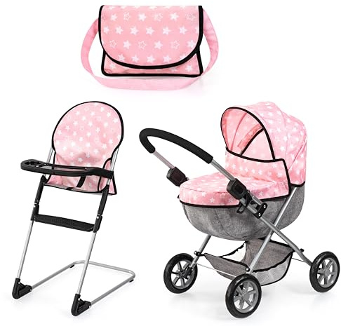 Bayer Design Cochecito de muñeca Cosy, Plegable, Manillar Suave, Bolsa