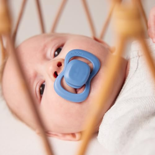 b.box Pacifier Soother Dummy Size 1 (2 Pack) | Natural Rubber Latex |Round Nipple | Antimicrobial | 0-6m