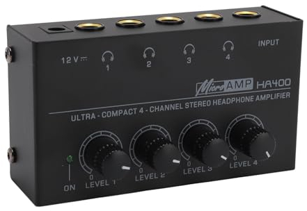 Amplificatore per Cuffie, Amplificatore per Cuffie Plug and Play Guscio in Ferro 100-240 V a Basso Rumore per Studio (Spina UE da 100 a 240 V)