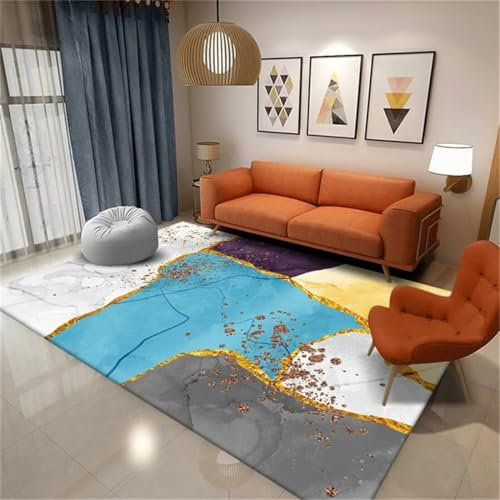 Teppich küche waschbar deko Wohnung Multi-Size bunter Kunst Design rechteckiger Schlafzimmer Teppich bequem und langlebig waschbarer Teppich 120X160CM