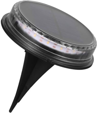 Housoutil Lámpara Solar LED de Suelo para Césped y Jardín Negro | 800mah, 5v/100ma, Abs y Pc, Diseño Poste de Cabeza Inclinada, Ahorro de Energía