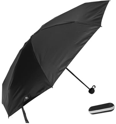 LIFKOME Parapluie Pliant Compact Anti-uv, Protection Solaire et Pluie, Ouverture Manuelle, Polyester, pour Voyage et Promenade