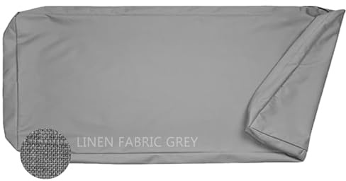 AQIGR Gartenstuhl Sitzkissenbezug 8cm Dicke Leinenstoff Bezug mit Reißverschluss - rutschfeste Ersatzkissenhülle für Eckige Küchen-/Esszimmer-/Sofakissen(Gray,150x50x8cm)