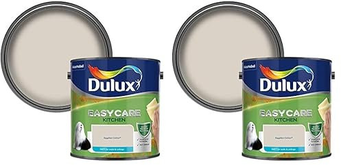 Dulux Easycare Kitchen Matt Emulsion Paint For Walls And Ceilings - Egyptian Cotton 2.5 Litres (Pack of 2)