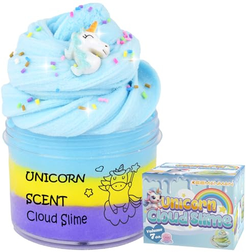 Unicorn Cloud Slime 200 g, Duftendes DIY-Schleim-Spielzeug für Mädchen & Jungen ab 4 5 6 7 8 9 10 11 12 Jahren, Süßes Preppy-Zubehör, Geschenkidee für Teenager, Geburtstage, Party-Mitgebsel