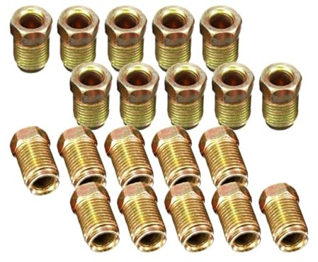 Tuercas de cobre resistentes for tubos de freno macho cortos de 3/16 métricos(20pcs)