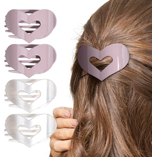 Haarspangen Damen Flache Haarspangen 4 Stücke für Damen mit Neuem Design,Starker Halt,Bright,Große Haarspange für Dünnes und Dickes Haar,Gebogenes Design für Liegen und Autofahren
