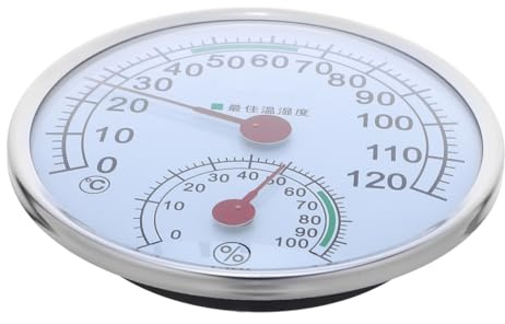 ORFOFE Thermomètre Hygromètre Mécanique Haute Précision pour Sauna et Hammam Accessoire Commercial pour Température et Humidité Lecture Facile pour Spas Bureaux et Usage Domestique