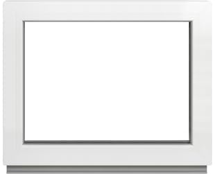 Framex källarfönster – fast glas (Fib) vit 75 x 55 cm 2 fack 32 mm (4/24/4) fönster/trädgårdsfönster/plastfönster bredd x höjd 750 x 550 mm