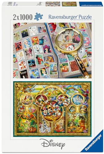 Ravensburger - Magical World of Disney - 2 x 1000 Piece Jigsaw Puzzle - #1 Stamp Album - #2 Best Themes - Puzzles for Adults