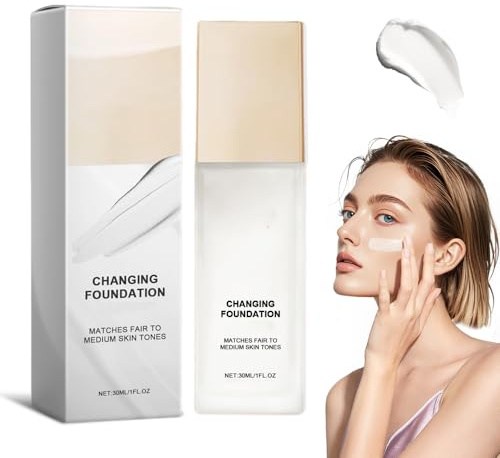 Color Changing Magic Foundation, Color Changing Foundation, Flawless Warm Skin Tone BB Cream Makeup Base Concealer, Mature Skin Liquid Makeup, Long Lasting Color Match for Face (1PCS)
