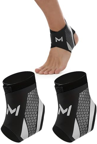 Ruonfash 1 Paar Sprunggelenkbandage, Einstellbar Elastischen Knöchelbandage Sprunggelenk, Bandage Fußgelenk für Sport, Fußball, Laufen, Radfahren