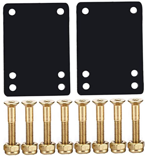 Whyzsjnclg Guarnizione per Ponte Longboard, Cuscinetti per Riser per Skateboard Guarnizione per Ponte Longboard Montaggio Bulloni di Ricambio Set per Scooter Cruiser Oro, Ammortizzatori
