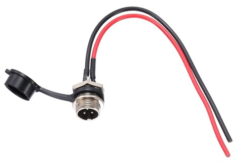 sourcing map 2 Pcs 3 Pin Electric Scooter Charging Port, Aviation Head Electric Scooter Charger Port with Bare Wire Waterproof Cover for E-Scooter Battery Charging, 6.5 Inch