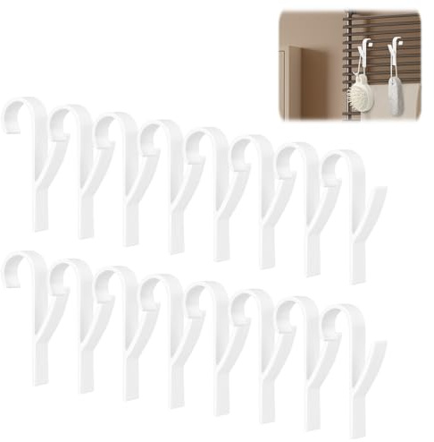 Nexaflow 16 Pièces Crochets pour Radiateur, Crochets Salle de Bain Blancs pour Serviettes, Peignoirs, Housses de Sèche-Serviettes, Accroches Murales sans Percer, Accessoires Salle de Bain Moderne