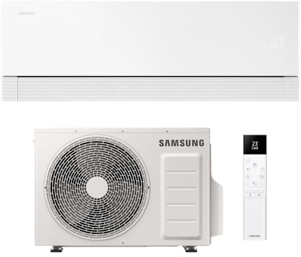 Samsung WindFree Première+, Climatizzatore Monosplit in pompa di calore, 9000 BTU, SmartThings e Intelligenza Artificiale, WiFi, GAS R32, AR70H09CAAWNEU+AR70H09CAAWXEU, [Efficienza energetica A+++]