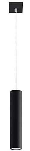 SOLLUX lighting Hängelampe Pendelleuchte Hängeleuchte - Deckenlampe Stahl - 1 Flammig - LED Lampe Glühbirne - Schwarz Lagos
