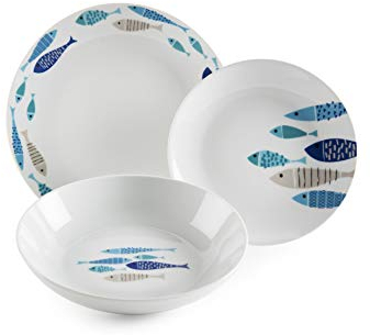 Excelsa Ocean North Sea Servizio Piatti da 18 Pezzi, Porcellana