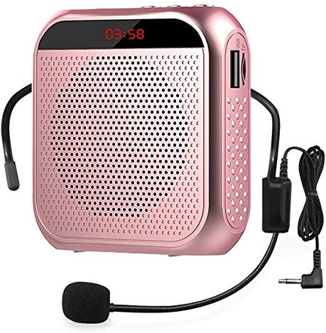 Amplificador de Voz portátil con micrófono con Cable, Sistema PA Recargable, Altavoz, micrófono Personal, Amplificador de Voz, Amplificador de Potencia, Altavoz para Profesores, medición, guía