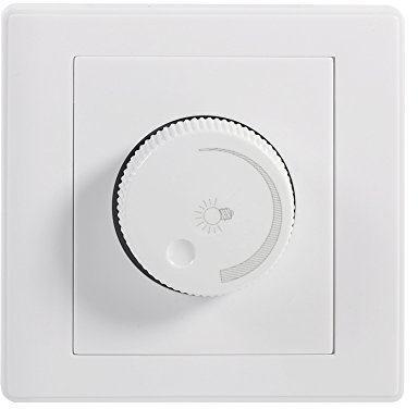 GOTOTOP Interruttore dimmer rotativo per luci a LED Comando Pratico a Parete Manopola da 320 Gradi Luminosità della Lampada Bianca (3,4 x 3,4 x 1,8 Pollici)