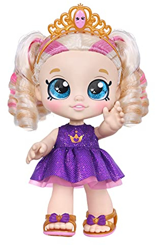 Kindi Kids Tiara Sparkles Royal Candy Scented Big Sister Offizielle 25,4 cm Kleinkind Puppe mit Wackelkopf, großen Glitzeraugen, Wechselkleidung und abnehmbaren Schuhen