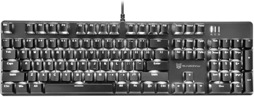 Qisan Mechanical Gaming Keyboard Wired White Backlit | Red Switch Full Size 104 Keys US Layout | Computer Keyboard | Gaming Accessories