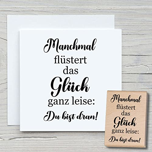 NEWSTAMPS Stempel Manchmal flüstert Motivstempel groß aus Holz & Gummi zum Karten basteln, Holzstempel, Sprüche, Spruchstempel, Textstempel, Schrift, Scrapbook, Textilstempel, Deko