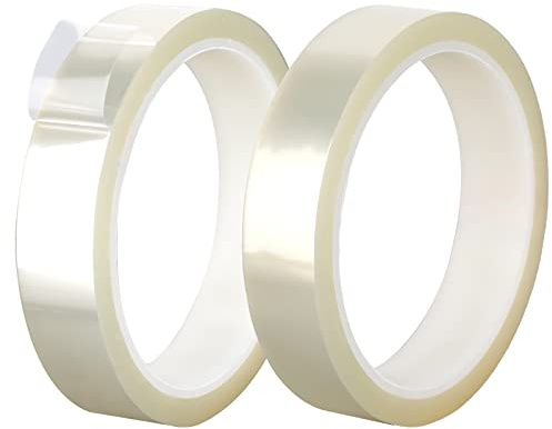 SAVITA 2 Rollos Cinta Resistente al Calor, Rollos Cintas Térmicas Transparente, Cinta Aislante Transparente para Sublimación Cinta de Transferencia de Calor para Bricolaje y Manualidades?25mm?