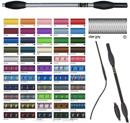 JA Horse Fleck Feldmann Balance Sports Dressurgerte Gerte Reitgerte (Silbergrau, 110 cm)