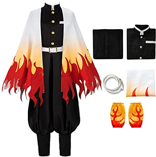 Oikawa Rengoku - Disfraz de cosplay de Rengoku, uniforme de anime, kimono con peluca (talla L, Rengoku)