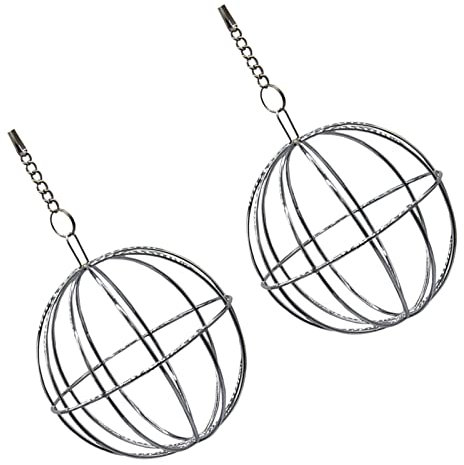 MYSUNBAR 2 Stück Edelstahl Feeder Ball,Hay Ball Nager Futterball Kugel Metall Heuball,Edelstahl Feeder Spielzeug für Meerschweinchen, Hamster, Kaninchen Nager Fuer