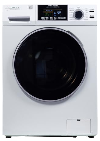 Equator All-in-One Compact Washer Dryer Combo, Vented & Ventless Convertible, 1.62 Cu.Ft, Sanitize, Allergen & PET Cycle, 110V, for Apartment, Condo, RV, Tiny Home & Small Spaces (White)