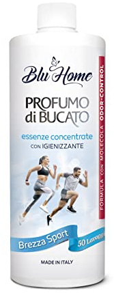 Blu Home Profumo per BUCATO, Essenza Profuma Bucato, Essenza Bucato a Lunga Durata, Super Concentrato per Lavatrice (500 ml (Confezione da 1), Brezza Sport)