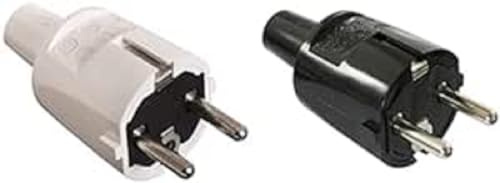 as - Schwabe PVC-Schutzkontakt-Stecker, doppelter Schutzkontakt, weiß, 62221