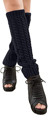 Beinwärmer Damen Lang Stulpen Warm Knöchelwärmer Stretch Beinsocken Accessoires Beinstulpen Stricken Strümpfe Yoga Gym Socken Verdicken Beinhandschuhe Mit Stiefeln Tragbar Stiefelbündchen Mit Samt