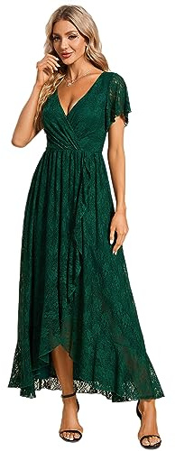 Ever-Pretty Women's A Line Empire Waist V Neck Lace High-Low Elegant Evening Dresses EE01489