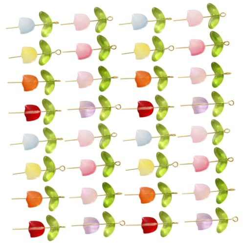 COLLBATH Glass Loose Beads Tulip Small Beads DIY Craft Bracelet Making Jewelry Loose Mixed Colors for Bracelet Accessories