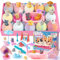 Bombe de Bain Enfant Surprise 12pcs Boule de Bain avec Jouets Chiens Chats Bombe de Douche Aromatherapie Jouets de Bain pour Enfant Fournitures de Loisirs Créatifs Cadeau Anniversaire Garçons Filles