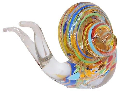 RORPOIR Schneckenornament Aus Glas Für Garten Und Büro Schneckenfigur Als Dekoration Für Schreibtisch Und Teetisch Gartenschneckenstatue Schneckenskulptur