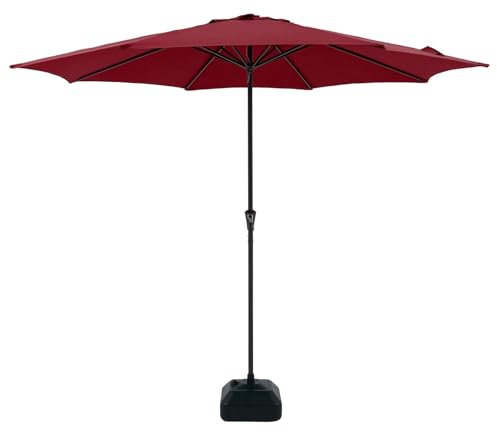 Runder Sonnenschirm Balkon,runder Sonnenschirm Mit Kurbel,strandschirm Windfest Stabil,8 Stahlverstrebungen,Sonnenschutz, Stabil, Geeignet Für Balkon, Garten Und Terrasse(Coffee)