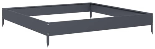 vidaXL Hochbeet, Pflanzbeet Pflanzkasten Offene Unterseite, Gemüsebeet Kräuterbeet Erhöhtes Design, Gartenbeet Blumenkasten Kompostbehälter, Anthrazit Stahl