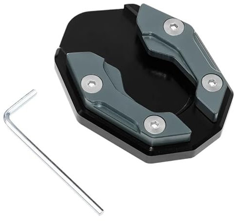 wanhaoaony SeitenstäNder Unterlage Motorrad CNC Aluminium Legierung Motorrad Kickstand Seite Stehen Erweiterung Pad Vergrößerungs Platte SeitenstäNder Motorrad(Titanium)