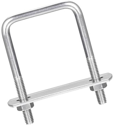 MACHSWON Vierkant-U-Bolzen, 3er-Set, 304 Edelstahl, M6 U-Schrauben, 42 mm Innenbreite 65 mm Länge, mit Muttern und Rahmenplatte für Autos, Boote, Anhänger