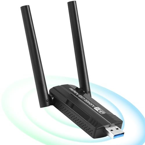 OFFCUP Chiavetta Wifi 5400Mbps USB Wifi 2 Antenne Adattatore Wireless USB 3.0 Alto Guadagno WiFi 6E 5dBi Dongle Tri-Band 6/5/2,4GHz WPA3 per Windows 11/10 per PC Fisso Desktop Laptop