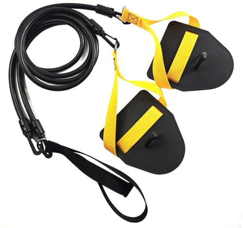 Besttoolifes Schwimm-Widerstandsband-Set – das Schwimmtrainingsgerät für Trockenland-Workout – Widerstandsbänder und Schnüre zum Schwimmen – inklusive Übung (schwarz, 27,2 kg)