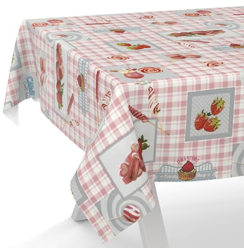 Vaxduk vaxduk bordsduk tvättbar trädgårdsduk godis 240 x 140 cm skärkant